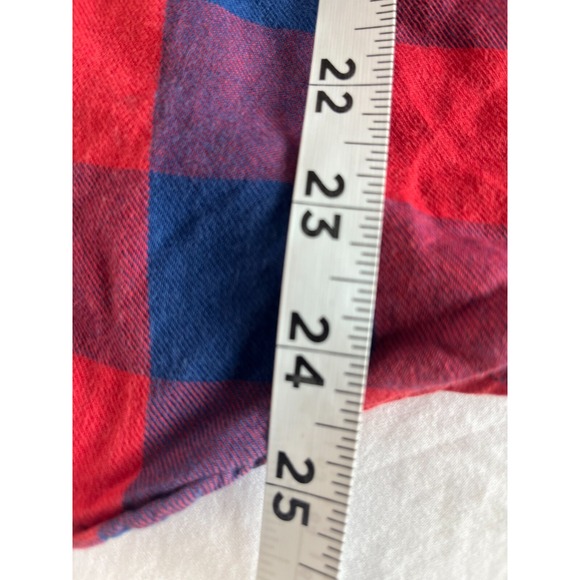 Leara Plaid Snap Button Shirt Red Western Rodeo Vintage Y2K Denim M Medium - Picture 7 of 8
